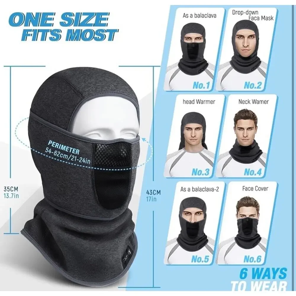 Balaclava Ski Mask (with Breathable Holes) Windproof Winter Fleece Neck Face VV